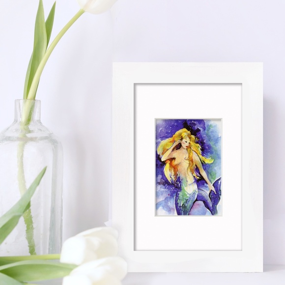 ACEO - Mermaid Print from original painting by Kathy Morton Stanion - Celeste - Picture 4 of 7